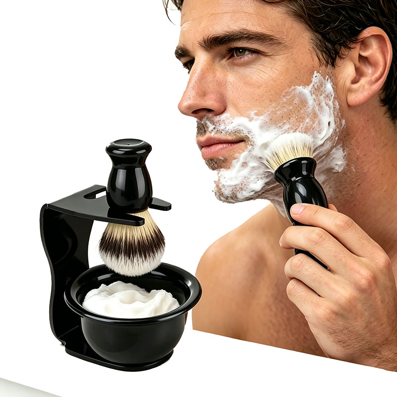 Shaving Bowl Soap - Set Kuas Cukur dengan Stand 3-in-1,