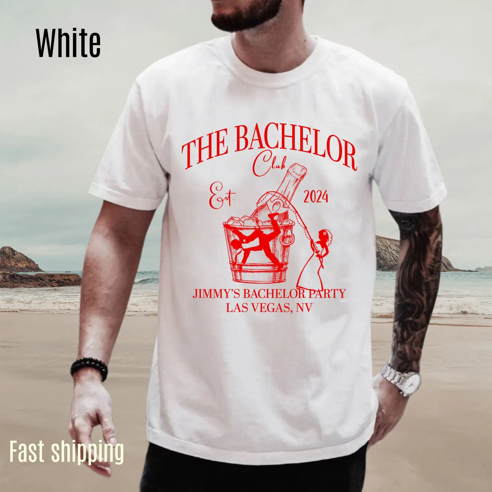 Kaos Custom The Bachelor Club  - Men'S Grooming Vegas ulasan dan harga
